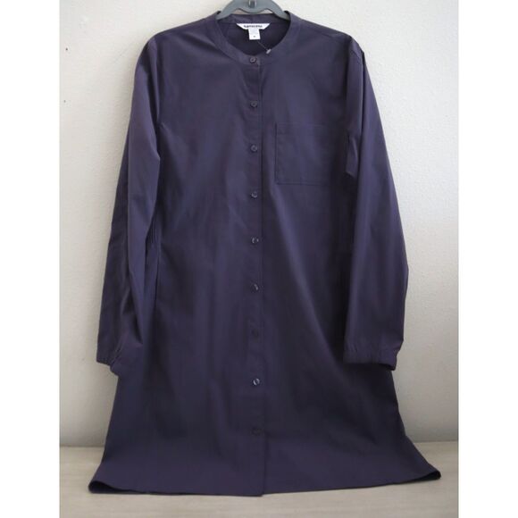 Athleta 659295-01 Women's Sz M Purple Button-Front Midi Shirt Dress - Picture 1 of 12